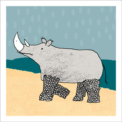Animal Fun Rhino Greeting Card